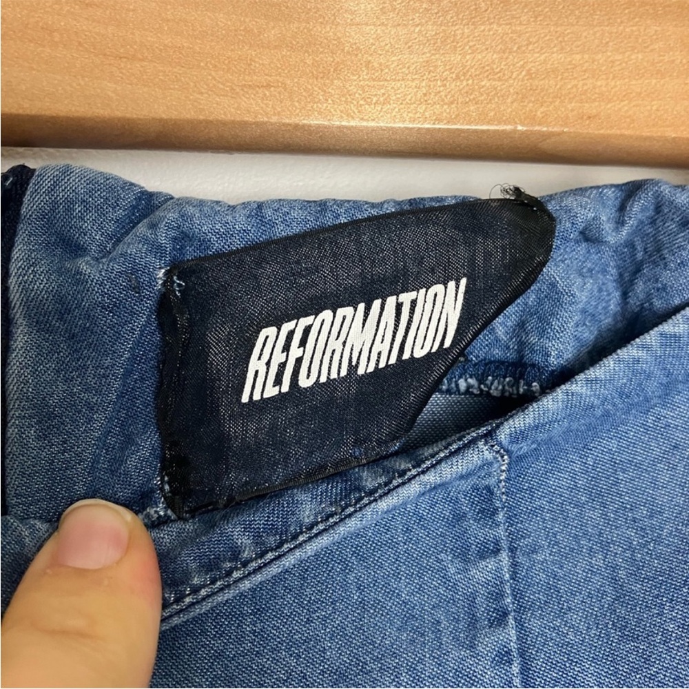 Reformation Blue "Clover" Pants/Slacks - Picture 4 of 9